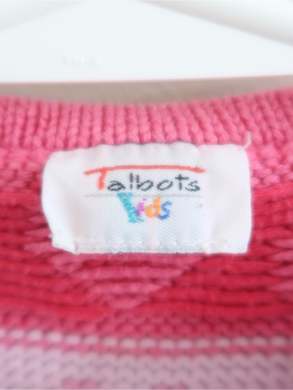 Vintage Talbots Kids Cardigan 24M Pink Heart Cotton Knit Sweater - Picture 2 of 5